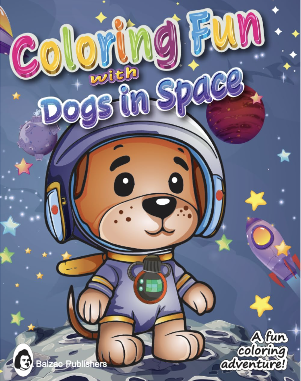 Coloring Fun with Dogs in Space — Buchcover