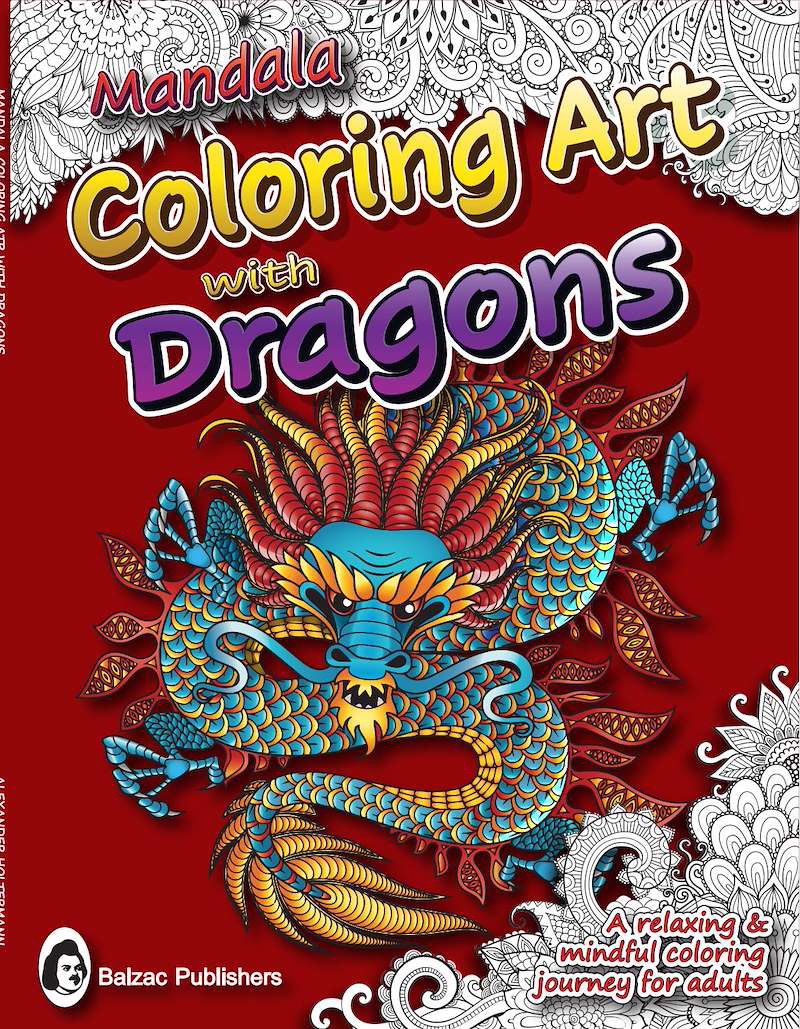 Mandala Coloring Art with Dragons — Book cover