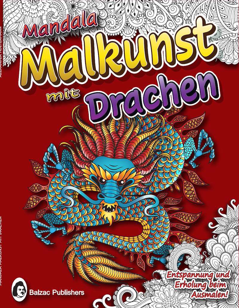 Mandala-Malkunst mit Drachen — Buchcover