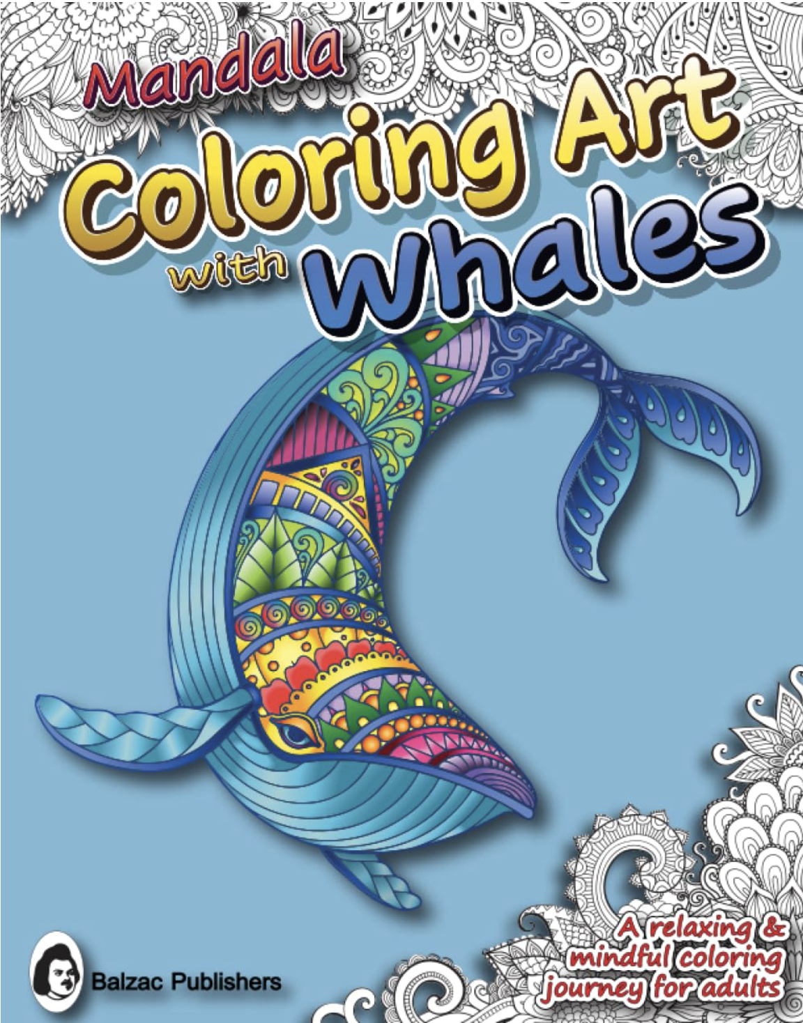 Mandala Coloring Art with Whales — Buchcover